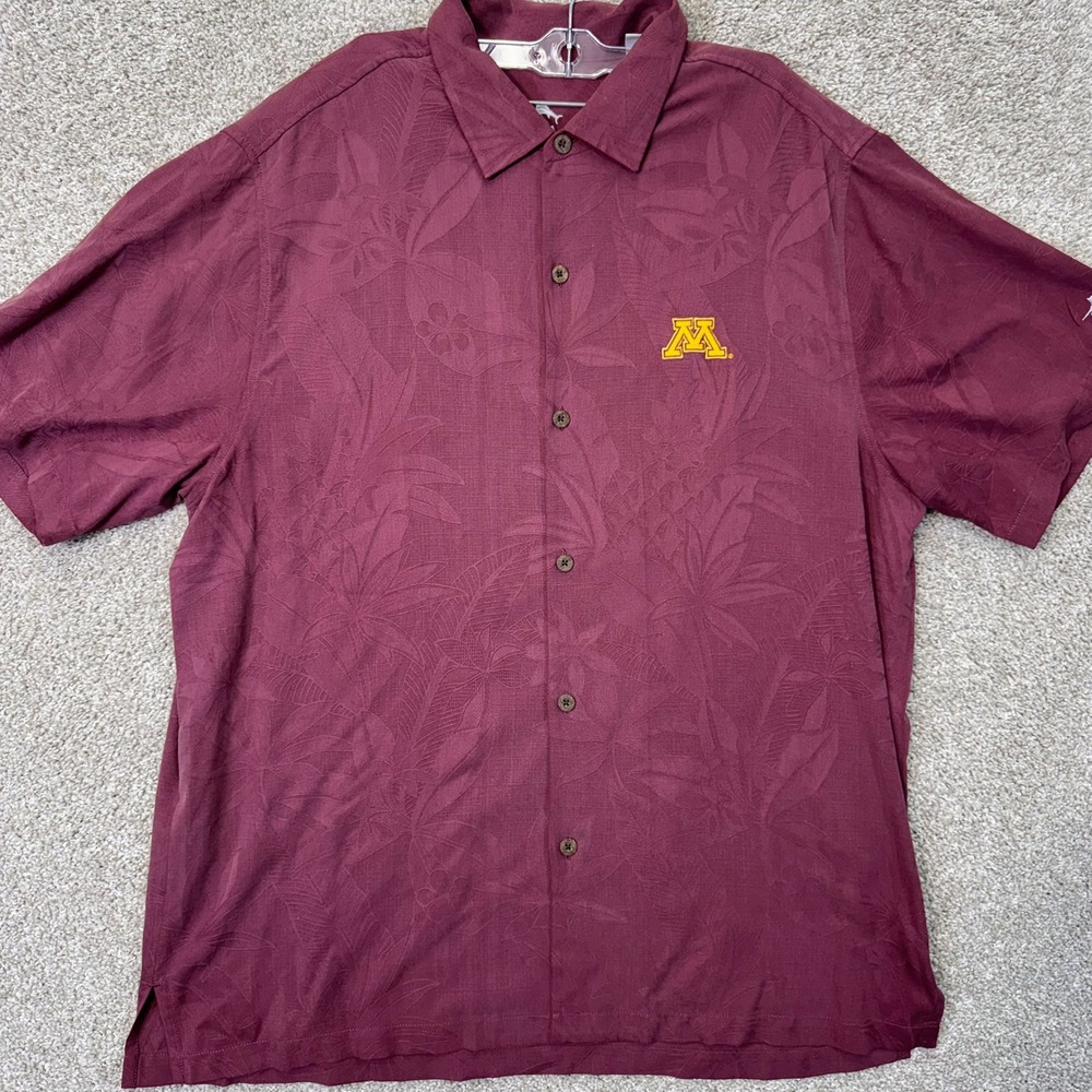 Minnesota Golden Gophers Shirt Mens XL Maroon NCAA Tommy Bahama EUC
